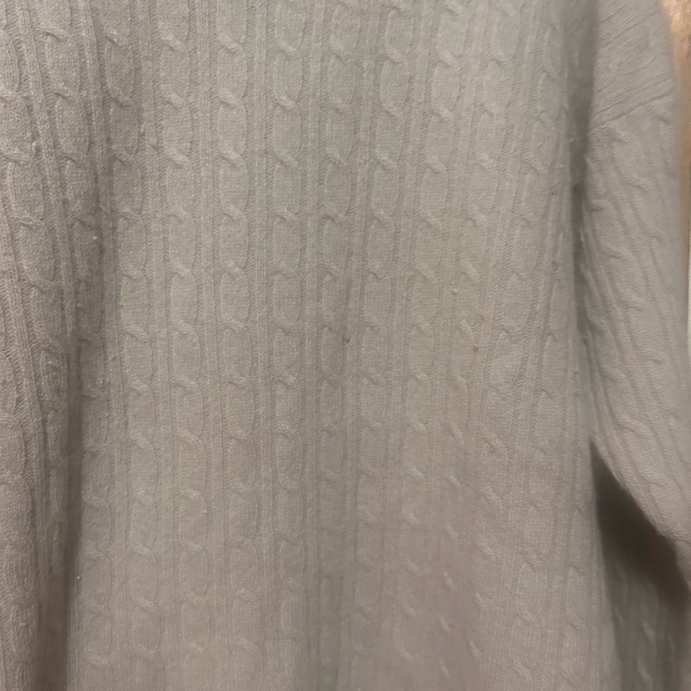 Express Women's Light Gray Cable Knit Sweater - image 3